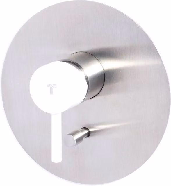 Rubinetto Miscelatore Monocomando Doccia ad Incasso con Deviatore in Acciaio Inox Maniglia Neve