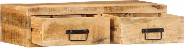 Mobile TV da parete vidaXL in legno di mango massello marrone L: 80 cm, P: 30 cm, H: 19 cm