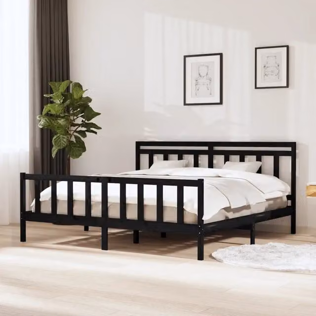 Giroletto vidaXL in legno massello di pino nero con doghe fisse L/P/H: 200 x 200 x 205,5 cm