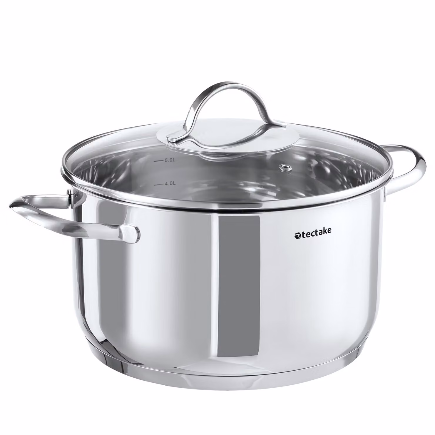 Set di pentole TecTake Bologna II da 9 pezzi in acciaio inox e vetro, argento, adatto per induzione – 2