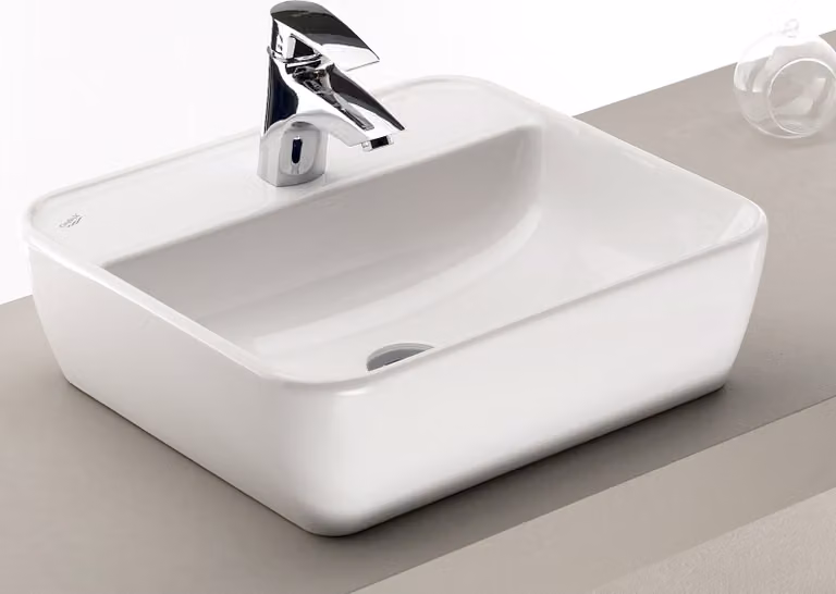 Lavabo da appoggio in Vetroceramica - 45x14x42 cm (LxAxP)