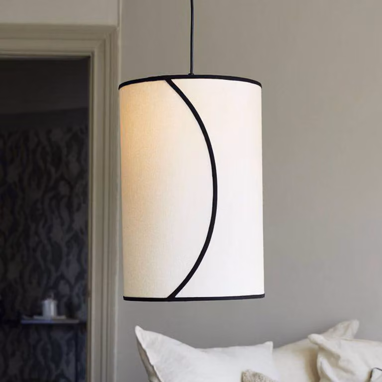 PR Home Lampada a sospensione Ava, dimmerabile, Crema / Ambra, Soggiorno / Sala da pranzo, Tessuto / Stoffa / Seta, Lampada a sospensione