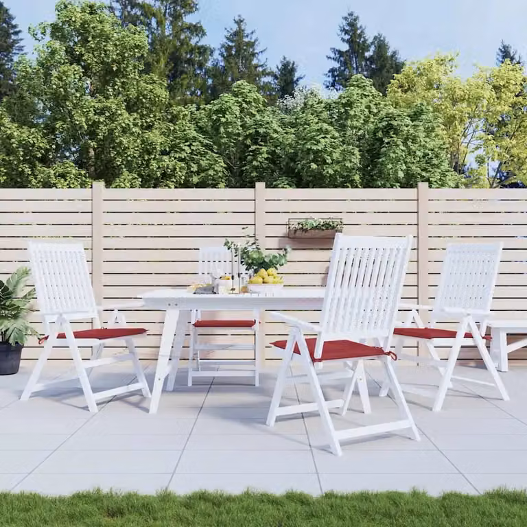 Set di 4 cuscini quadrati per sedia vidaXL in tessuto Oxford rosso, L 50 x L 50 x H 3 cm