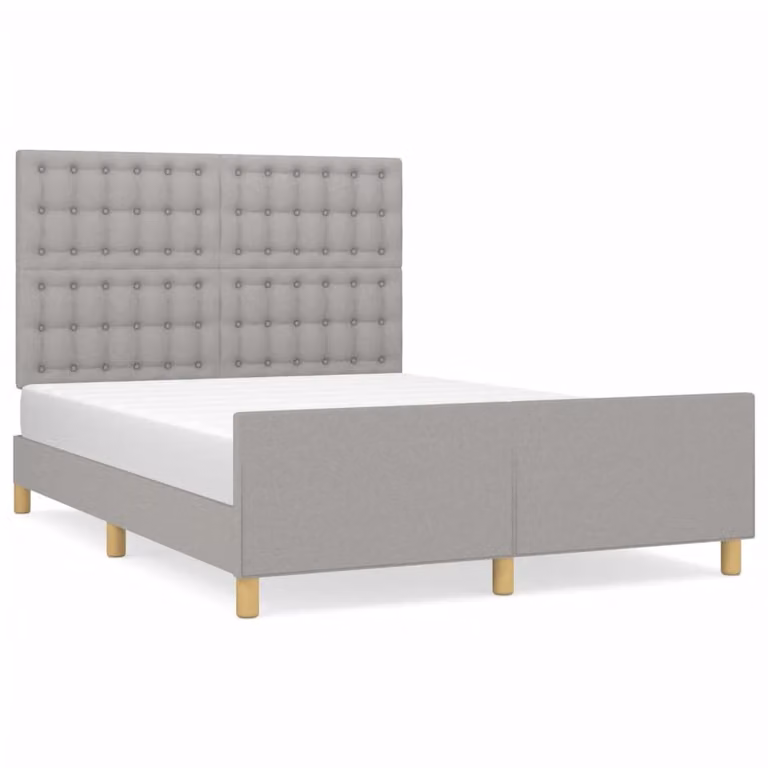 Giroletto senza Materasso Grigio Chiaro 140x190 cm Tessuto