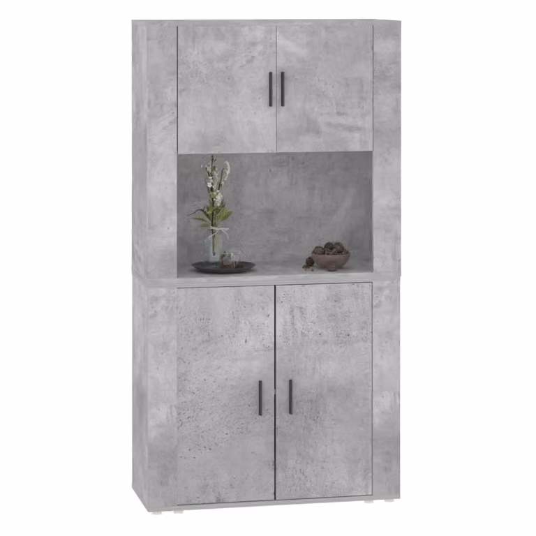 Credenza Grigio Cemento in Legno Multistrato