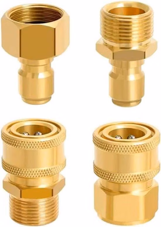 Adattatore per idropulitrice da M22-14 mm a 1/4 di pollice - adattatore in rame con attacco rapido - Set di raccordi convertitori per lancia idropulitrice per auto