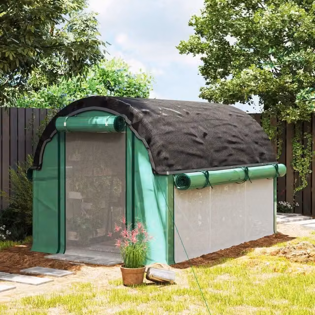 Serra a tunnel verde 3 x 2 x 2 m con copertura rinforzata