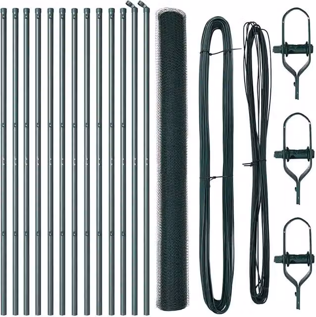 Palo per recinzione tondo in acciaio verde DESIGN IN Altezza: 150 cm, Diametro: 3,2 cm