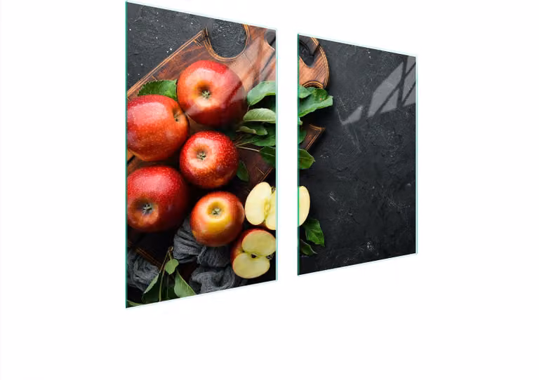 Piatto Di Protezione In Vetro Per Cucina 65X52 Mele