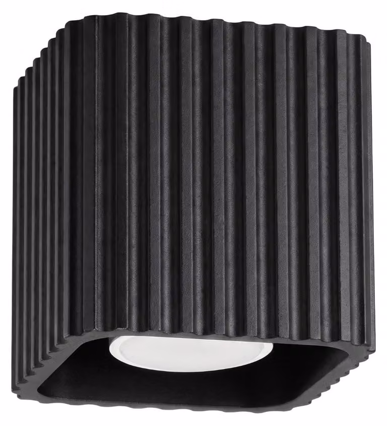 Plafoniera RIFF 1 nera GU10 1xGU10 10W alluminio 10x10x10cm Sollux Lighting