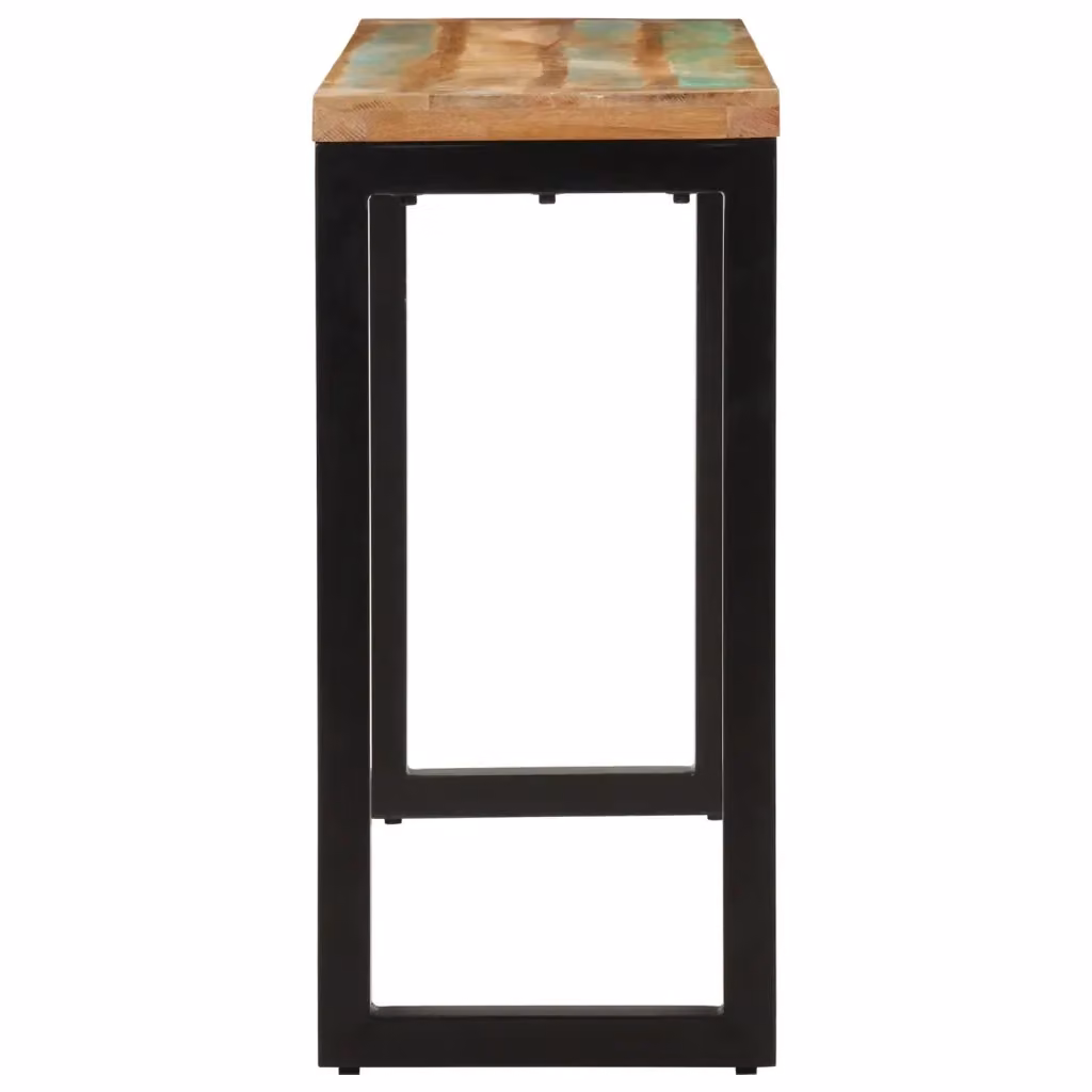 Tavolo Consolle vidaXL in Legno Massello di Recupero Marrone, L 110 x P 35 x H 75 cm – 2