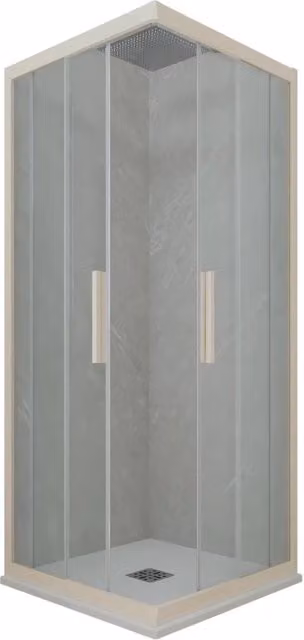 Box doccia angolare scorrevole Kolors FORTE con vetro trasparente e profilo champagne L 120 cm, P 80 cm, H 200 cm