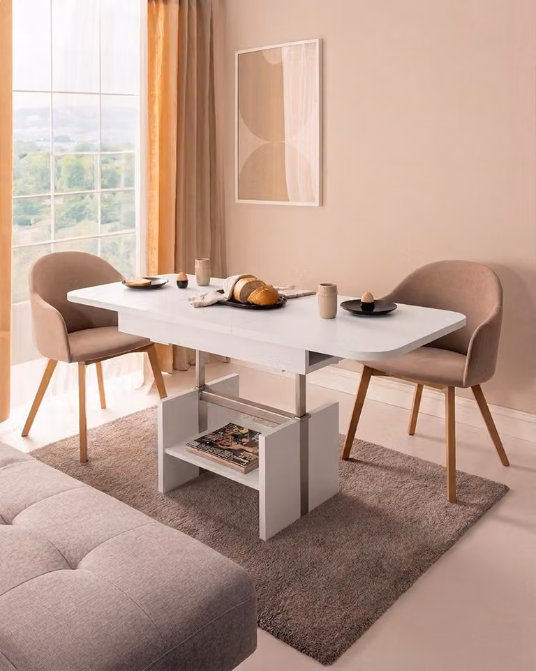 Tavolino di design WM-2, regolabile in altezza, allungabile, tavolo da pranzo, ripiano