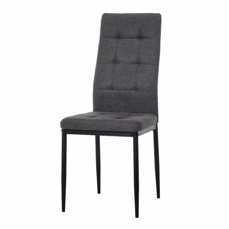 Sedia da pranzo VESTIAMO CASA in tessuto Grigio Scuro con struttura in metallo Nero H 97,5 x L 42 x P 53 cm
