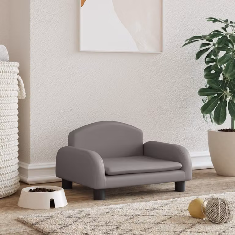 Letto per cani The Living Store grigio 50x40x30 cm in Pelle finta