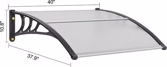 Schermatura per finestra Vevor in policarbonato trasparente con protezione UPF 50+ L: 101,6 cm, H: 96,3 cm, P: 27,4 cm