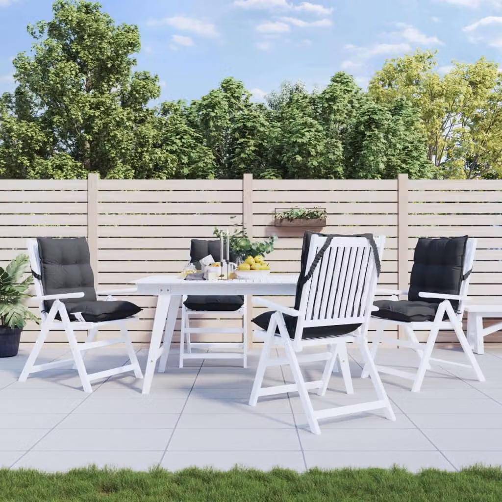 Set di 4 cuscini per schienale basso vidaXL in tessuto Oxford antracite, traspiranti e idrorepellenti