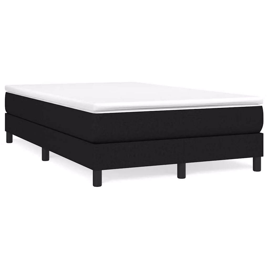 vidaXL Giroletto a Molle Ibrido con Materasso in Tessuto Nero e Bianco L/P/H: 120 x 200 x 25 cm