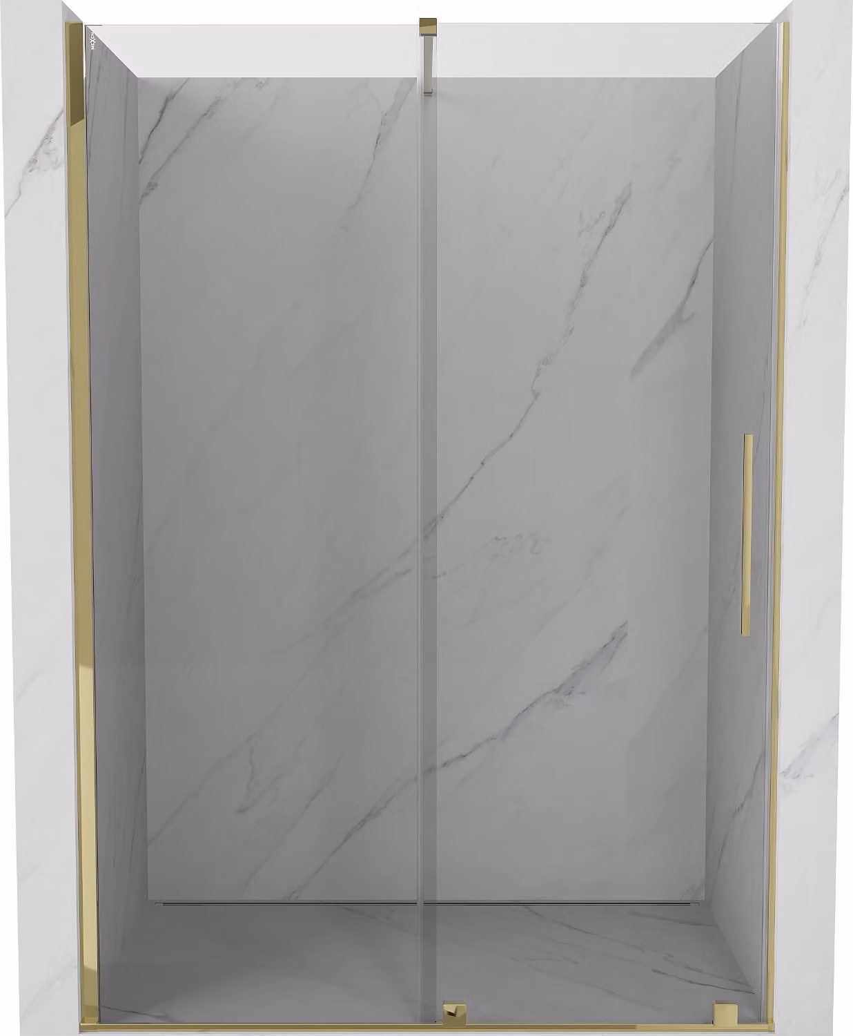 Mexen Velar porta doccia scorrevole 160 cm, trasparente, dorato - 871-160-000-01-50