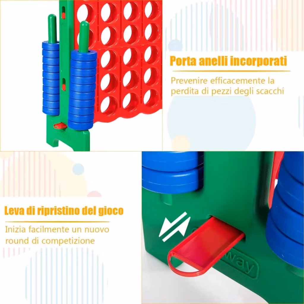 Costway Forza 4 Gigante Gioco da Tavolo per Bambini e Adulti, Verde, L/P/H: 120 x 42 x 104 cm – 2
