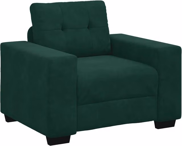 Divano moderno in velluto verde con braccioli per soggiorno e camera da letto L: 100 cm, P: 78 cm, H: 80 cm