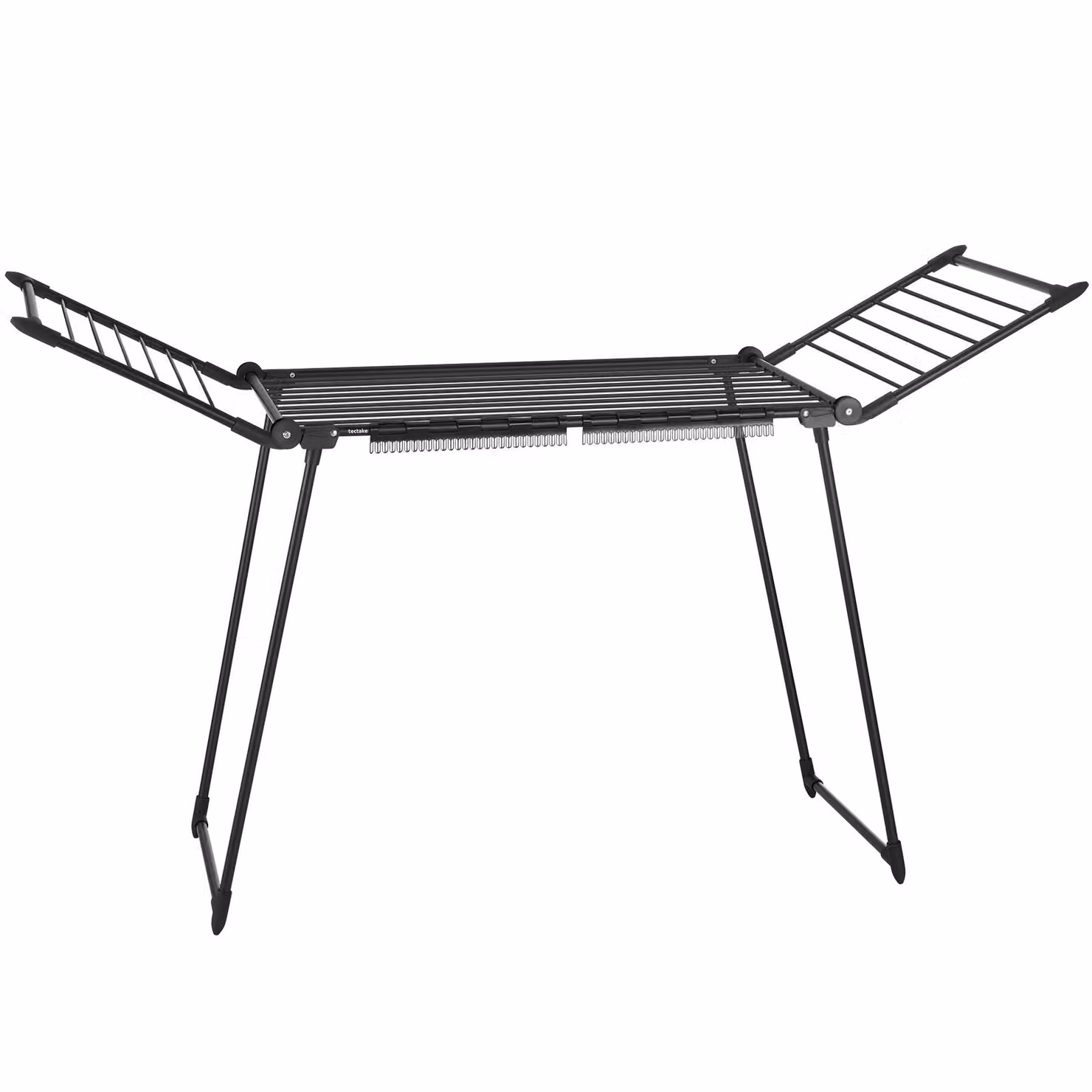 Stendino pieghevole Life di tectake con bracci a ala, lunghezza asciugatura 18 m, colore nero – 1