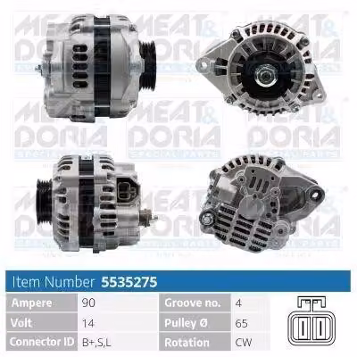MEAT & DORIA 5535275 Alternatore LiMa 90A per MITSUBISHI L 200 (K7T, K6T) e GREAT WALL STEED