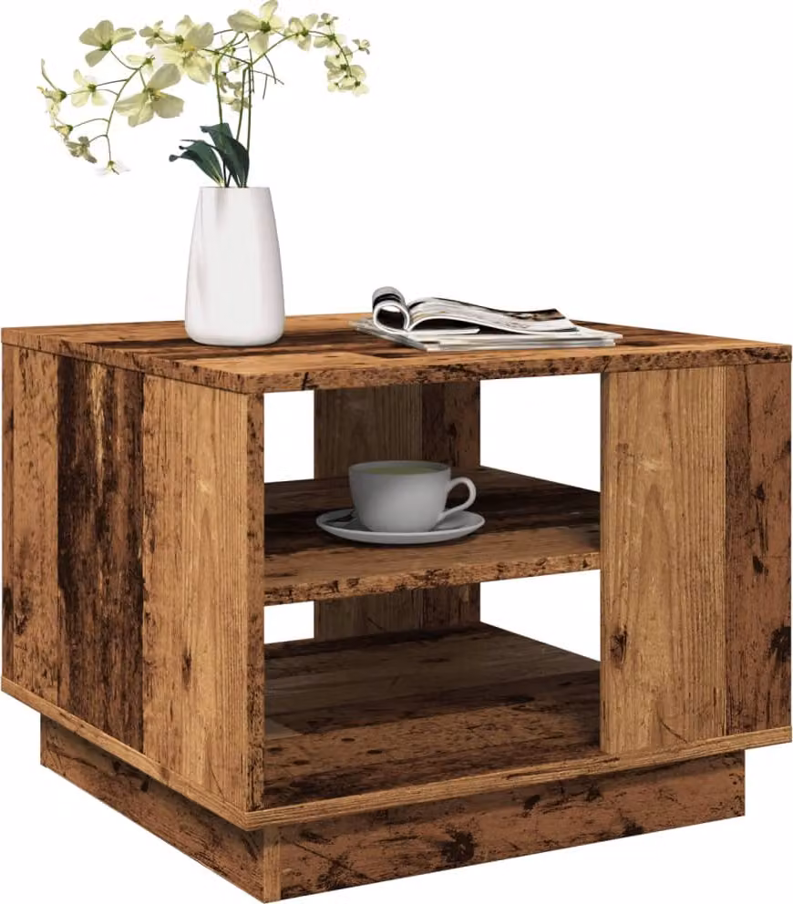 Maison Exclusive - Tavolino effetto legno antico 55x55x42 cm Materiale ligneo