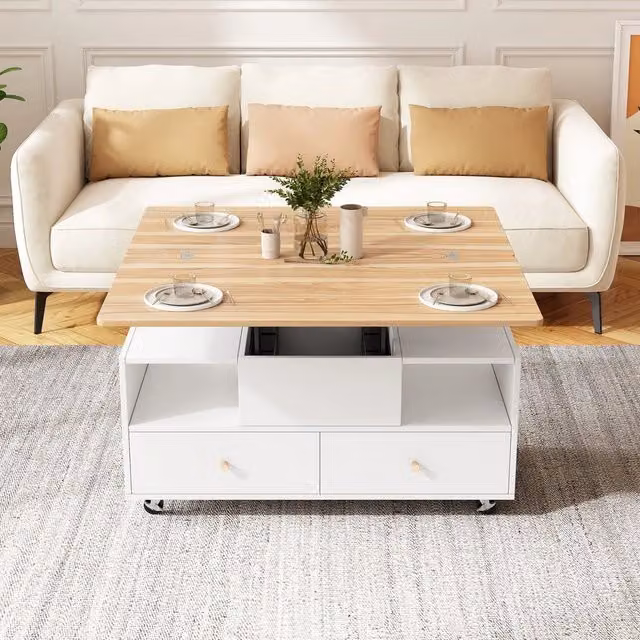 Tavolino da Salotto Regolabile con 4 Cassetti e Ruote ¨C MINIMAL ¨C 100x50x47,5 cm