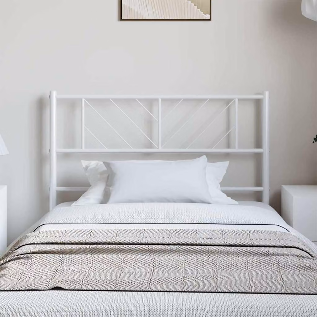 Testiera di ricambio in metallo bianco vidaXL per camera da letto, L: 100 cm