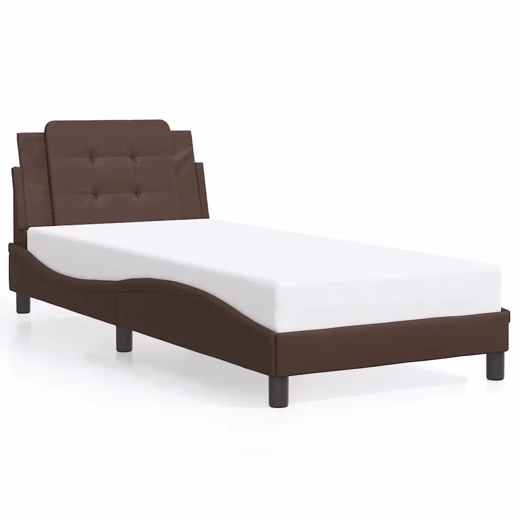 Giroletto senza materasso Zadar vidaXL in similpelle marrone L/P/H: 200 x 80 x 35 cm – 2