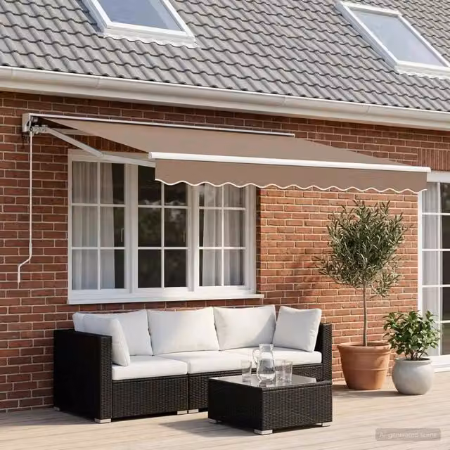 Tettuccio Elettrico Retrattile Tortora 5 x 3 m 3426401