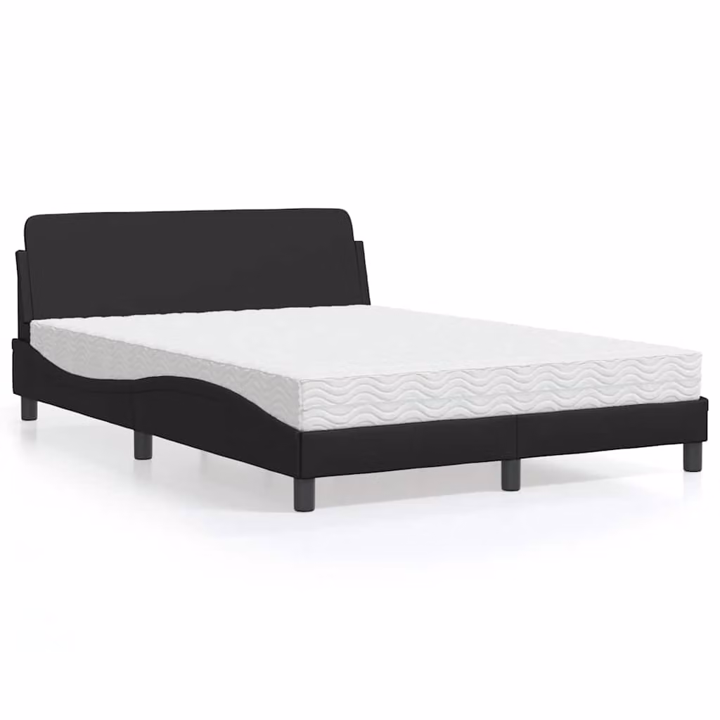 Letto con Materasso Dover vidaXL in Similpelle Nero L/P/H: 200 x 140 x 218 cm – 1