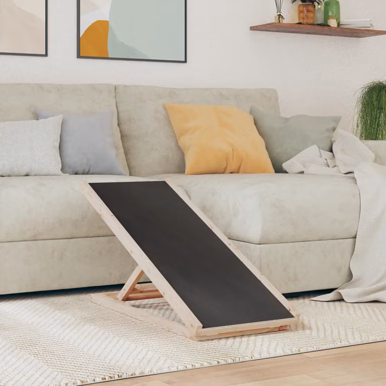 Rampa per cani vidaXL in legno massello di abete grigia L 100 cm x P 40 cm