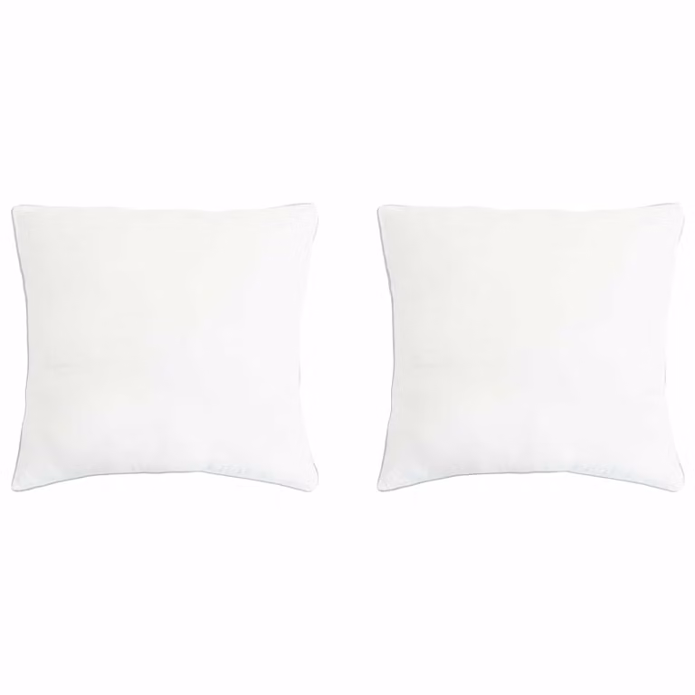 Set di 2 cuscini quadrati vidaXL in fibra di bambù e microfibra, colore bianco, 65 x 65 cm