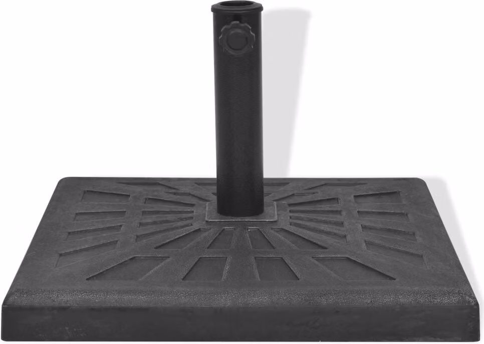 vidaXL Supporto per ombrellone in resina quadrato nero 19 kg
