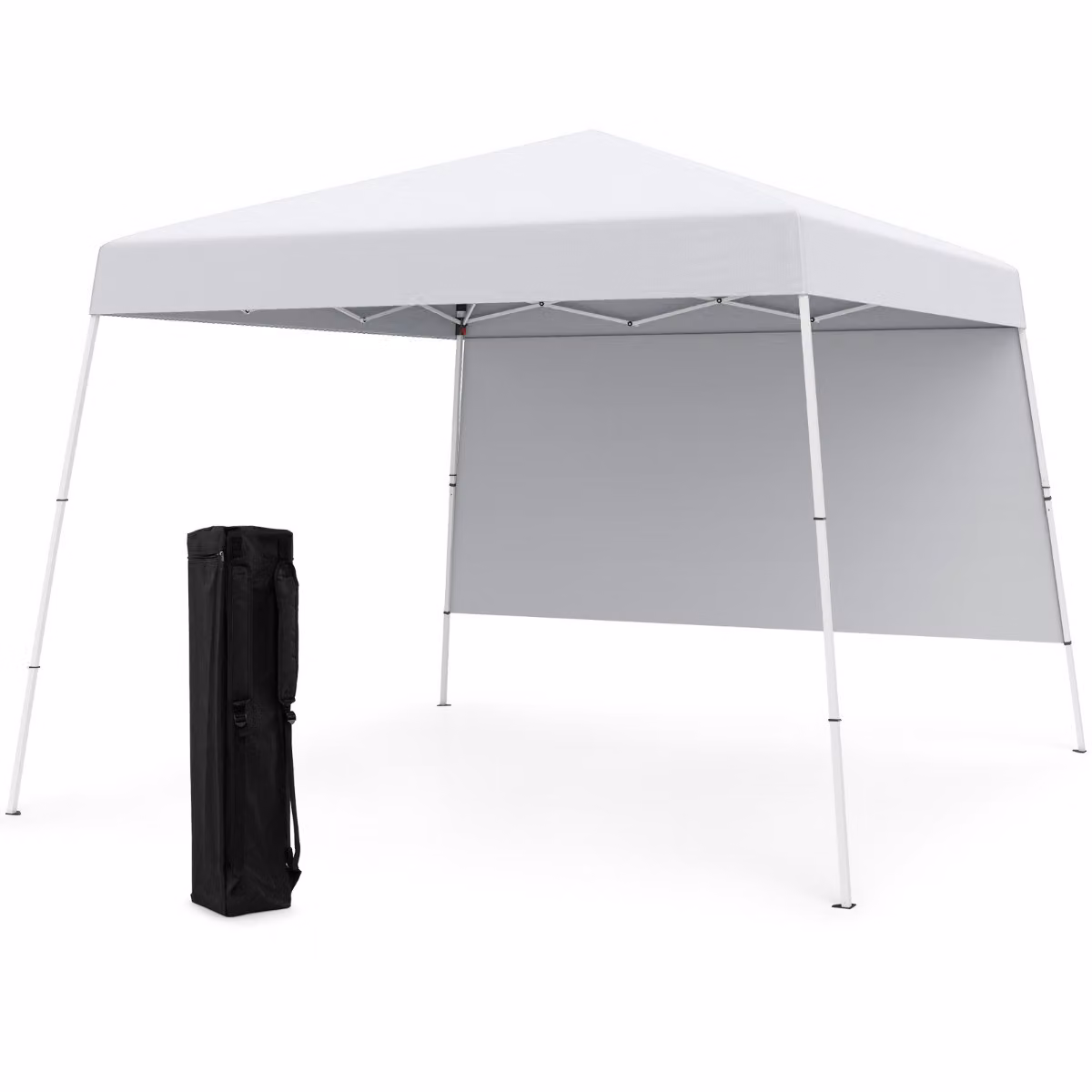 Costway Tenda pop-up con parete laterale e zaino portatile, gazebo pieghevole per spiaggia e patio esterno, Bianco, L: 300 cm, P: 262 cm, H: 300 cm