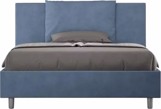 Letto matrimoniale francese imbottito Antea Ityhome in microfibra blu L: 140 cm, P: 222 cm, H: 110 cm