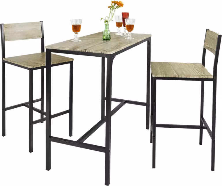 SoBuy set tavolo da bar, tavolo da bar, tavolo da bistro, set di mobili da giardino, mobili da patio, mobili da balcone, mobili da bistro OGT03