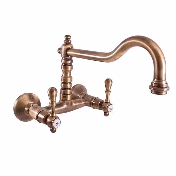 Slezák-RAV Slezák RAV Morava Retro MK402/28SM Miscelatore per lavello/lavandino Colore: ottone vecchio, Dimensioni: 150 mm