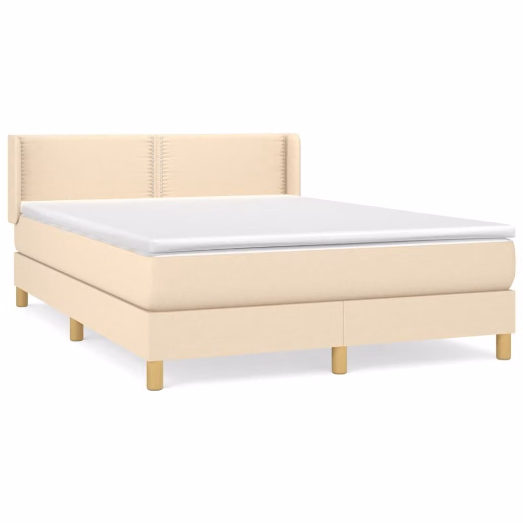Giroletto a Molle con Materasso Crema 140x200 cm in Tessuto