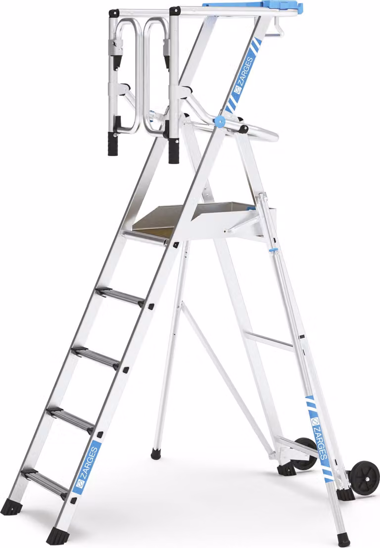 Scala telescopica mobile con bordi rinforzati ZAP SAFEMASTER MAX S 5 gradini
