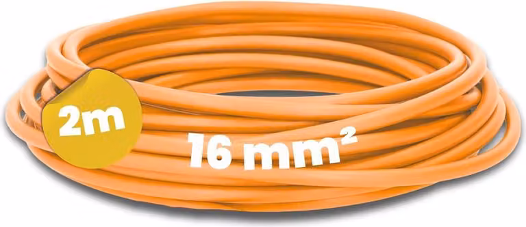 Kalitec 2 metri H07V-K 16 mm² arancione Cavo di cablaggio I Cavo flessibile I Treccia 16 mm² I Cablaggio a trefoli sottili I Cavo singolo Armadio contatori I Cavo unifilare per quadro elettrico