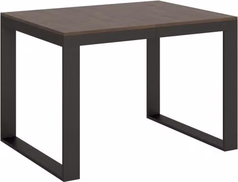 Tavolo allungabile Itamoby moderno rettangolare con telaio antracite e piano noce L/P/H: 90 x 77 x 104 cm