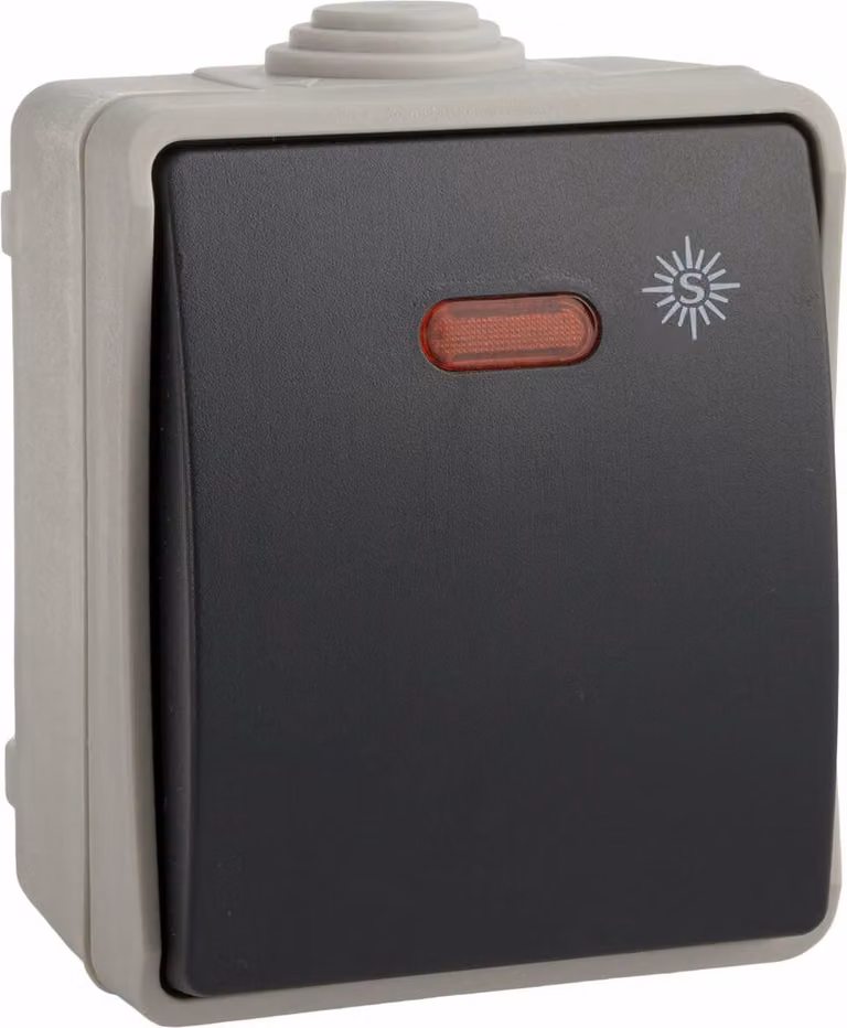 Interruttore a levetta singolo Solera 3320il IP54 6,5 x 8 x 5,5 cm