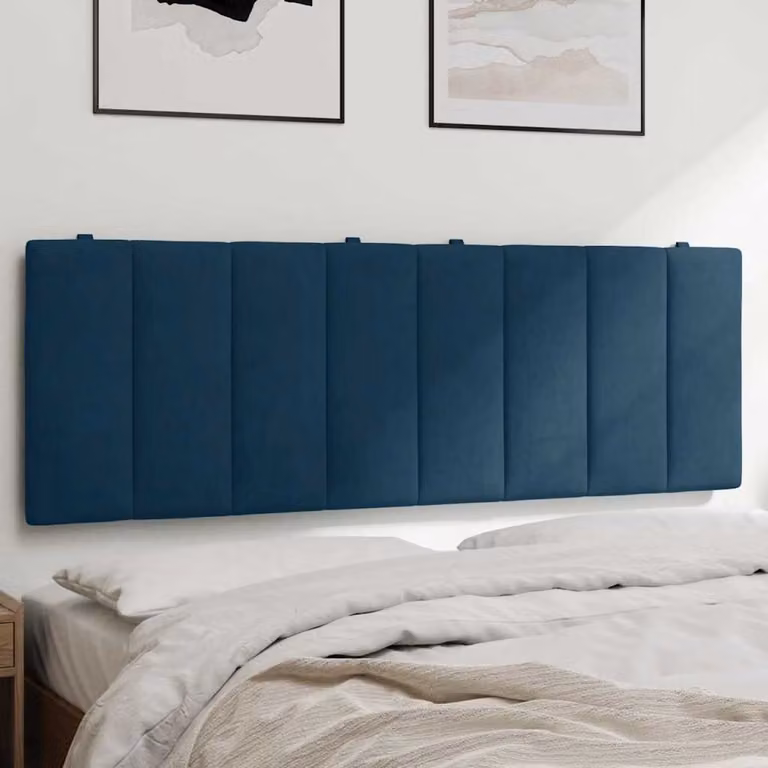 Cuscino Testiera Hanko vidaXL in Velluto Blu, Larghezza: 140 cm
