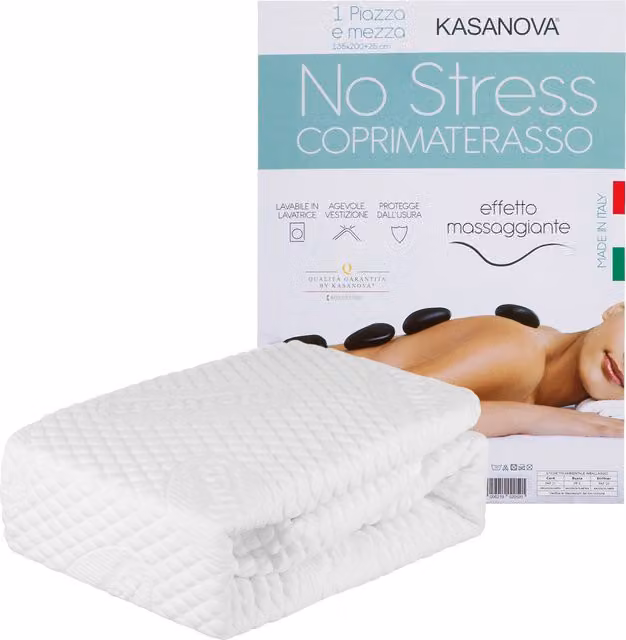 Coprimaterasso singolo massaggiante No Stress KASANOVA bianco 90x200 cm