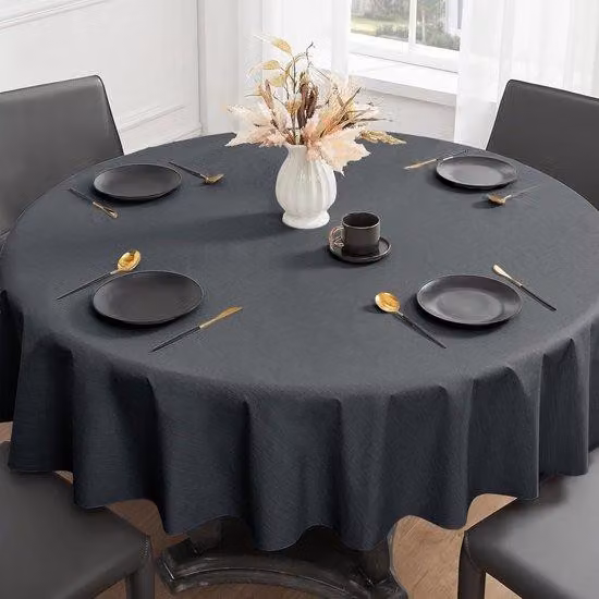 Tovaglie rotonde - impermeabili e lavabili - 100 cm - grigio scuro - PVC