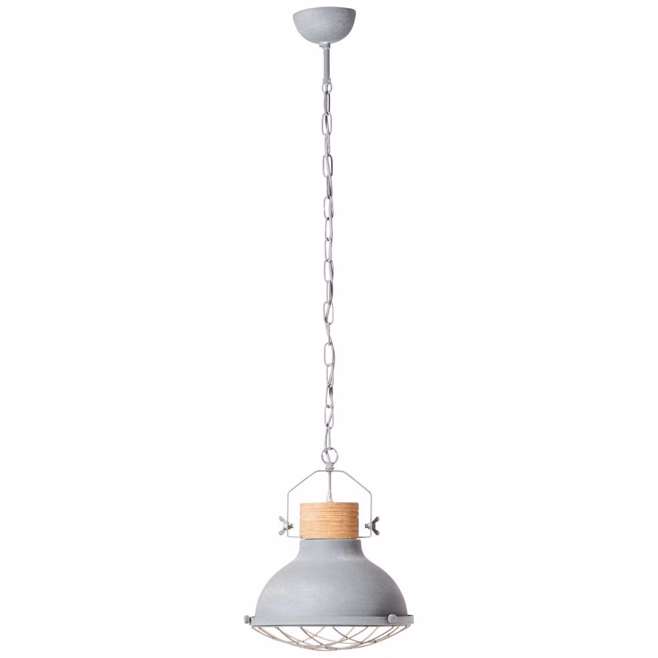 Lampada BRILLANTE Emma a sospensione 33cm cemento grigio | 1x A60, E27, 40W, adatto per lampade standard (non incluse) | la catena può essere accorciata