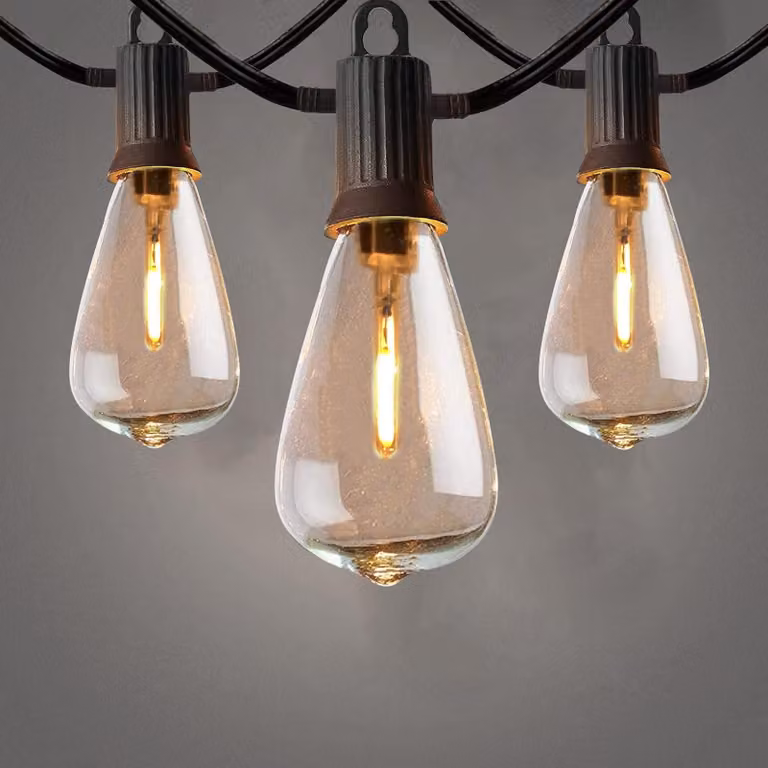 Catena luminosa LED da 30 metri, modello ST38, con 40+2 lampadine, grado di protezione IP65, luce bianco caldo